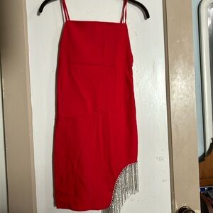 Papaya NWT Small red dress w rhinestones